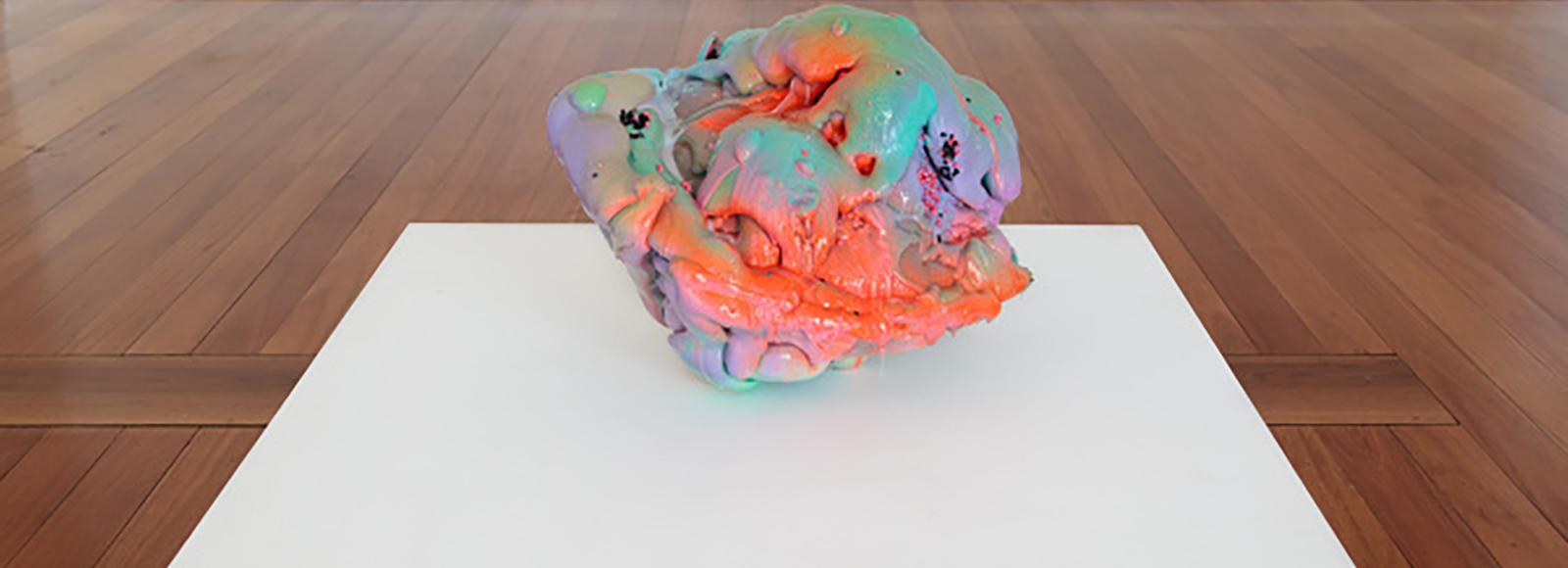 Louise Zhang, I went to mars and the isolation and red speckled solar winds eroded my sanity and it was beautiful, 2015 foam, clay, acrylic, polyurethane, glass stamens, foam stamens, plastics 45 x 55 x 45cm. PAINT15 | Artereal Galllery 