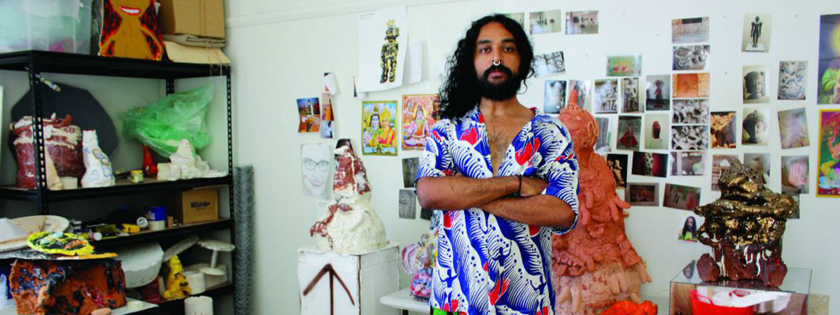 Ramesh Mario Nithiyendran in his studio. Photo: Supplied.