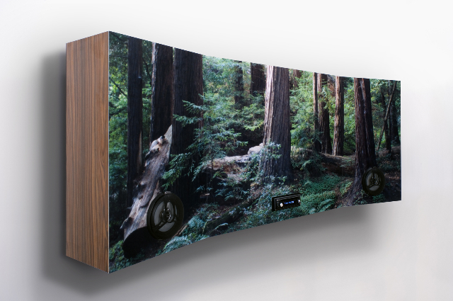 Grant Stevens, The Way, 2007, lambda print, custom cabinet, car stereo, 75 x 197 x 39 cm, sound by Rex Goh, 23 min 37 sec, photo: Richard Glover.