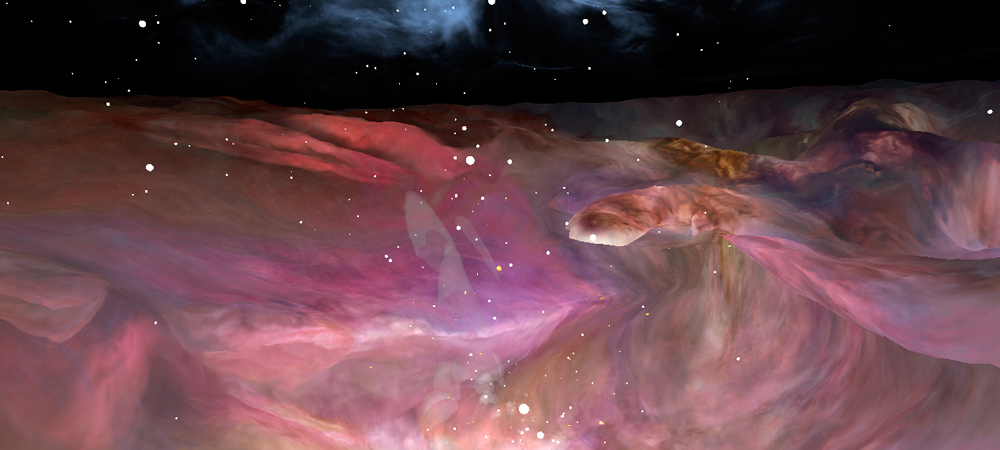 Hubble Telescope imagery as it journeys through the Orion Nebula